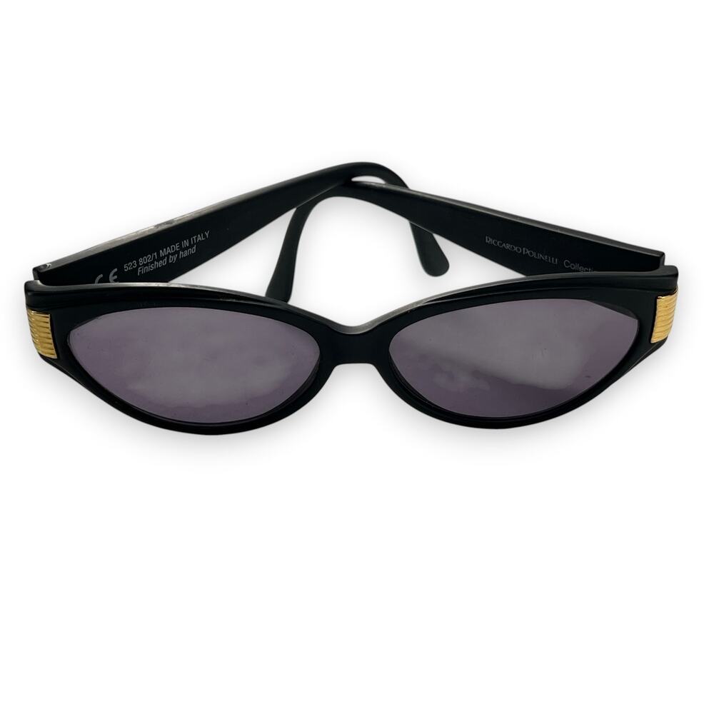 Vintage y2K  Riccardo Polinelli Collection Sunglasses black cat-eye frame womens